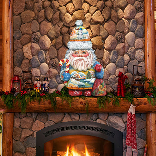 Whimsical Winter Wonders Santa Door Decor by G. DeBrekht - Christmas Santa Snowman Decor - 81519184H