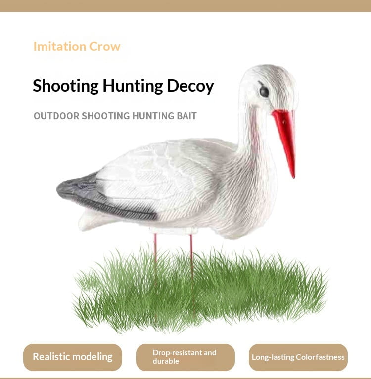 Plastic White Crane Garden Landscape Decor