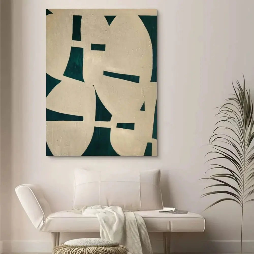 Handmade Green Abstract Canvas Painting Art