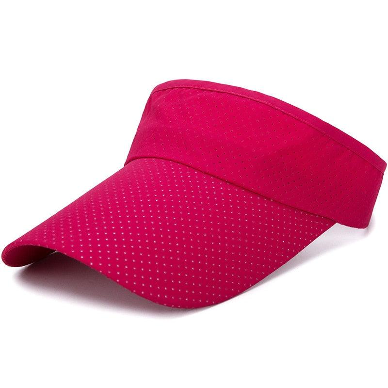 Adjustable Summer Breathable Hats Men Women Sun Protection Sports Golf Tennis Visor Hat Adjustable Visor UV Protection Top Empty Solid Sports Outdoor Running Sunscreen Strong Cap