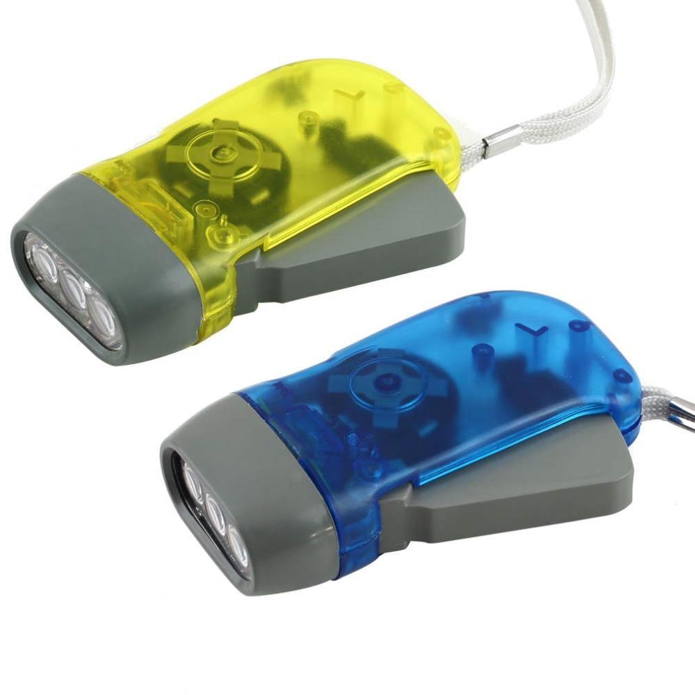 Adjustable Super Bright LED Light Hand Press Flashlight Waterproof Wind Up Light Hand Crank Flashlight Torch Light Crank Lamp Power For Hiking Outdoor Home Camping