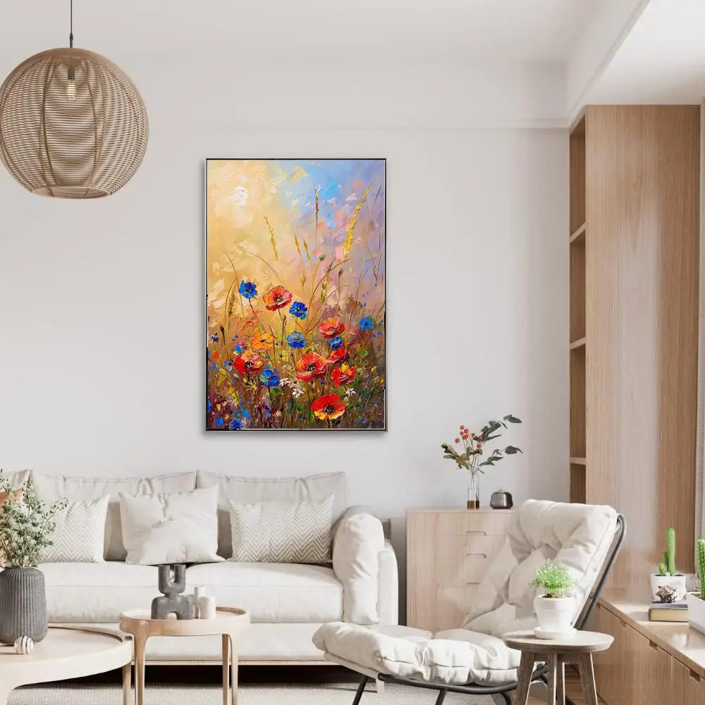 Handmade Abstract Floral Oil Painting Canvas Art