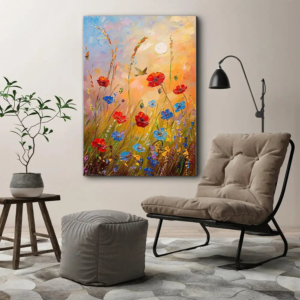 Handmade Abstract Floral Oil Painting Canvas Art