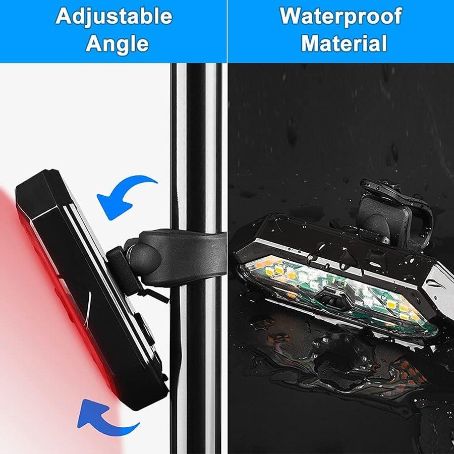 Auto-Sensing Bicycle Light Waterproof Bike Taillight LED USB Rechargable Safety Back Light Riding Warning Saddle Bike Rear Light Waterproof Bike Headlight Taillight LED Light Modes Bike Lights For Night Riding