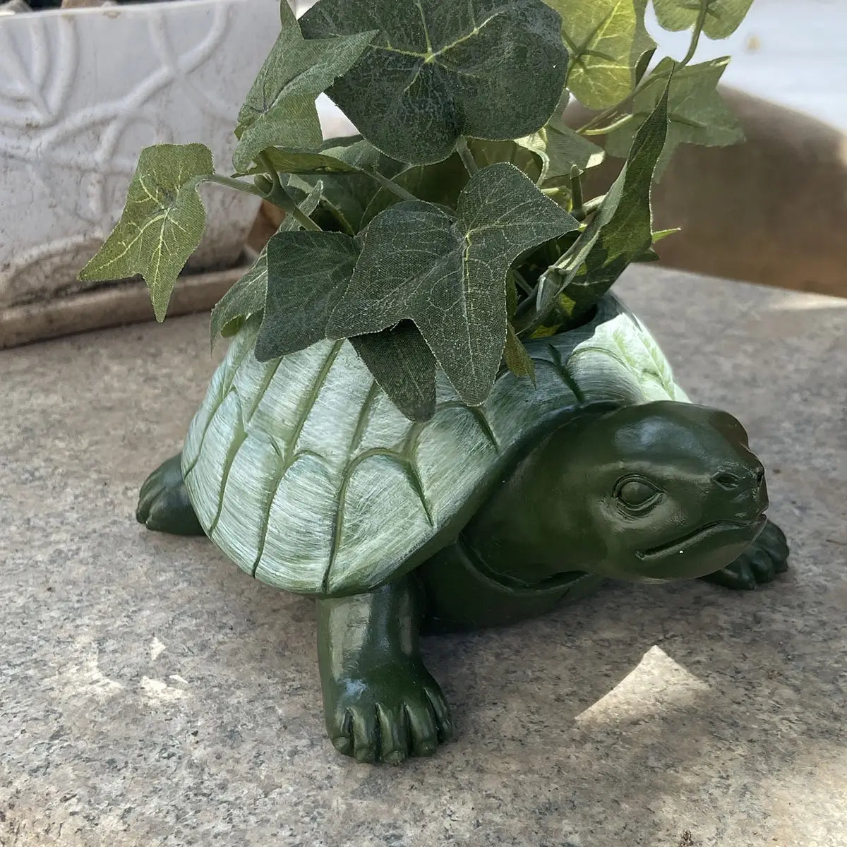 Turtle Flower Pot Resin Statue For Outdoor Gardens