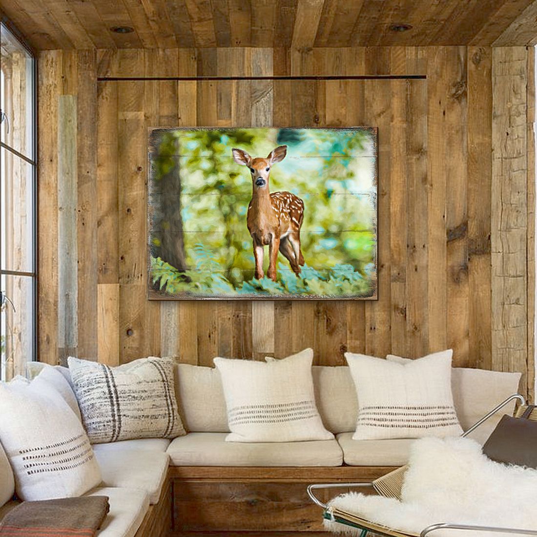 Forest Deer Art Wooden Wall Art by Nature Wonders - Nature Wildlife Decor  - 95290B