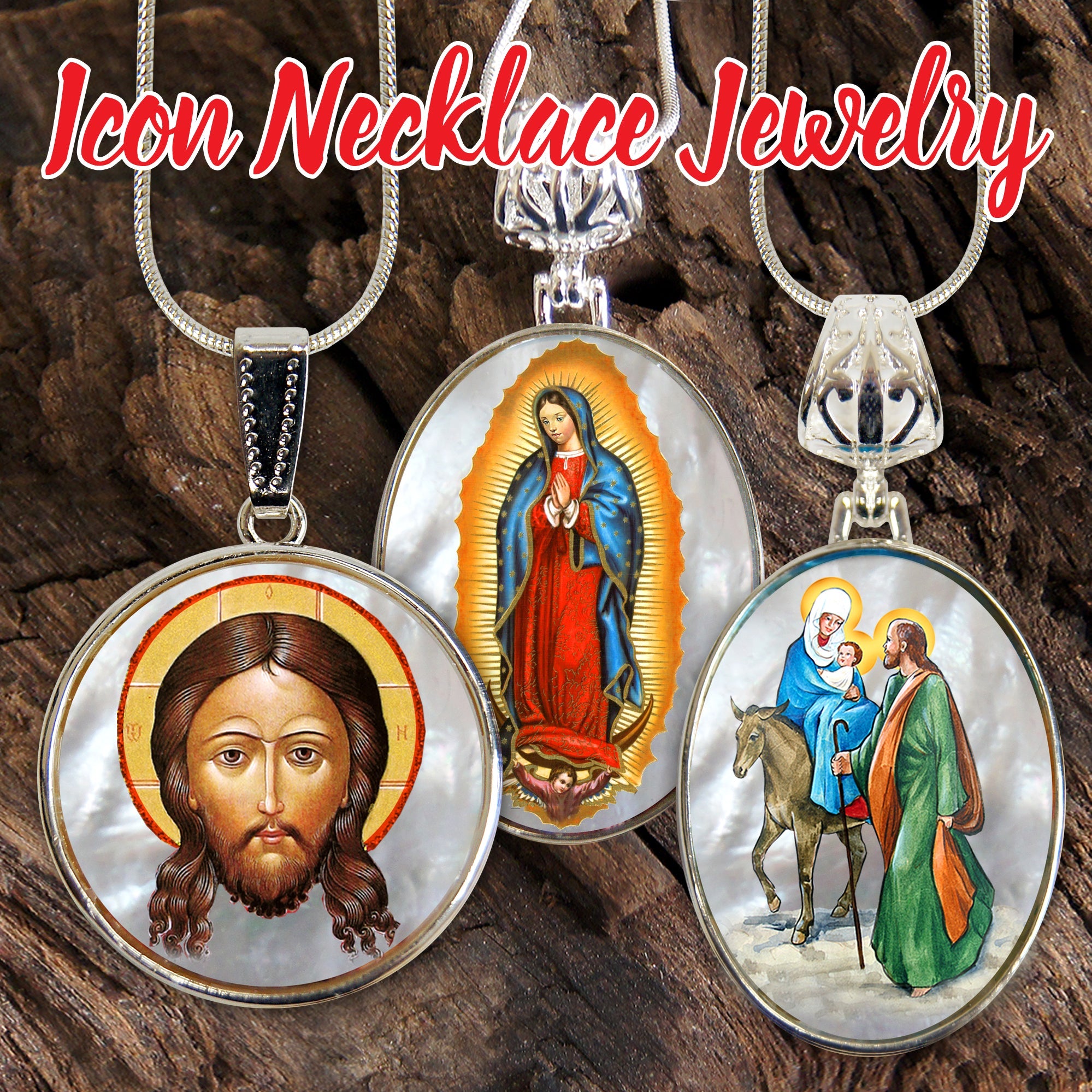 Saint Gabriel the Archangel Silver Plated Mother of Pearl Necklace - 43040