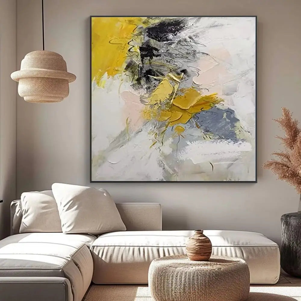 Handmade Gold Abstract Canvas Wall Painting