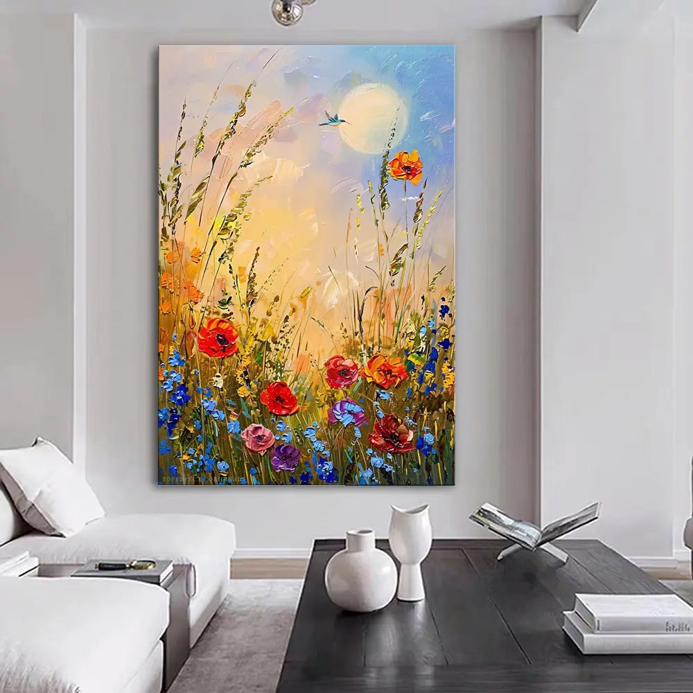 Handmade Abstract Floral Oil Painting Canvas Art