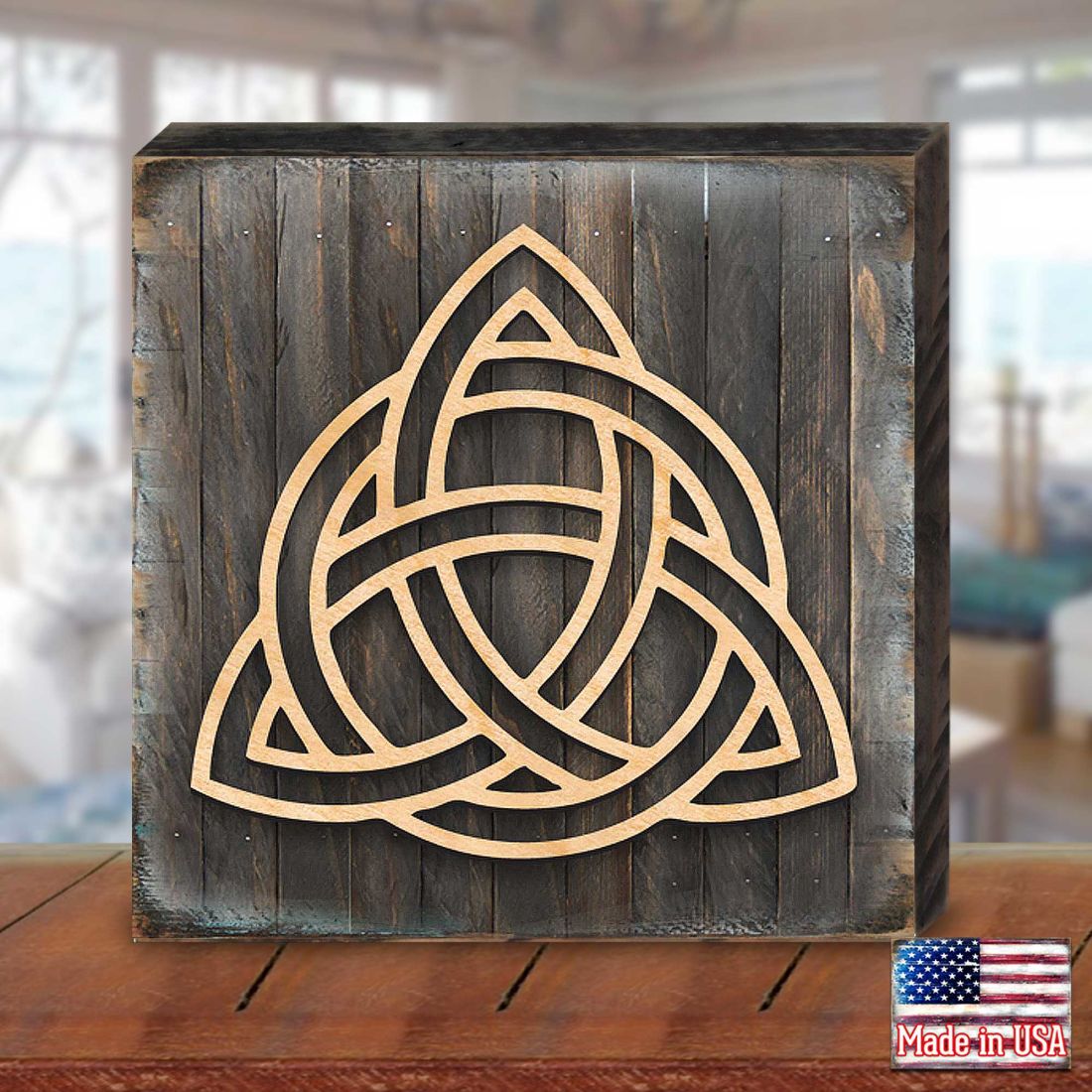 Spiral Symbol Celtic Art Wooden Wall Art by Celtic Art - Celtic Decor - 953168B