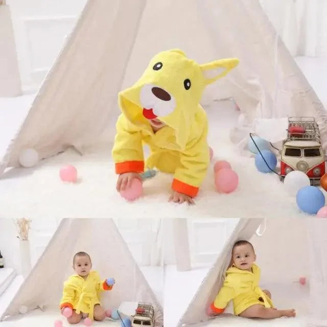 Baby Cute Mini Cartoon Bathrobes Soft Comfortable Bathrobe Warm Bath Towel For Babies Infants Beach Indoor Towel Durable Blankets
