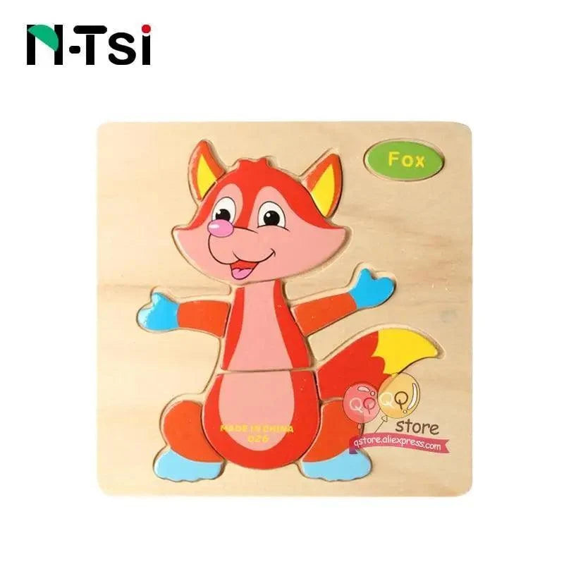 Baby Wooden Puzzle Toys for Toddlers Developing Educational Kids Toys For Children Game Cartoon Animal Gift 3 Years