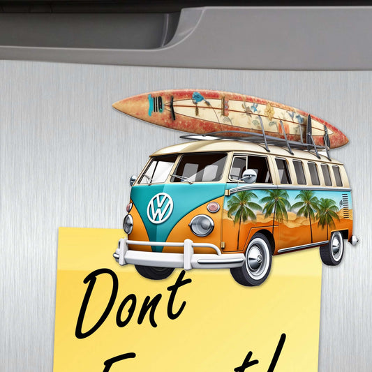 Surf Vans Decorative Eco Wood Magnets Set of 6 by G. Debrekht - Coastal Decor - 8090040G-S6
