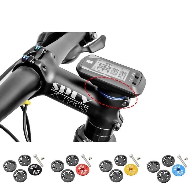 Bike Computer Mount Stem Top Cap Stopwatch Bracket Road Bicycle Speedometer Fixed Holder Base Universal Aluminum Riding Mobile Holder Connect Quickly System MTB Road Bicycle Handlebar