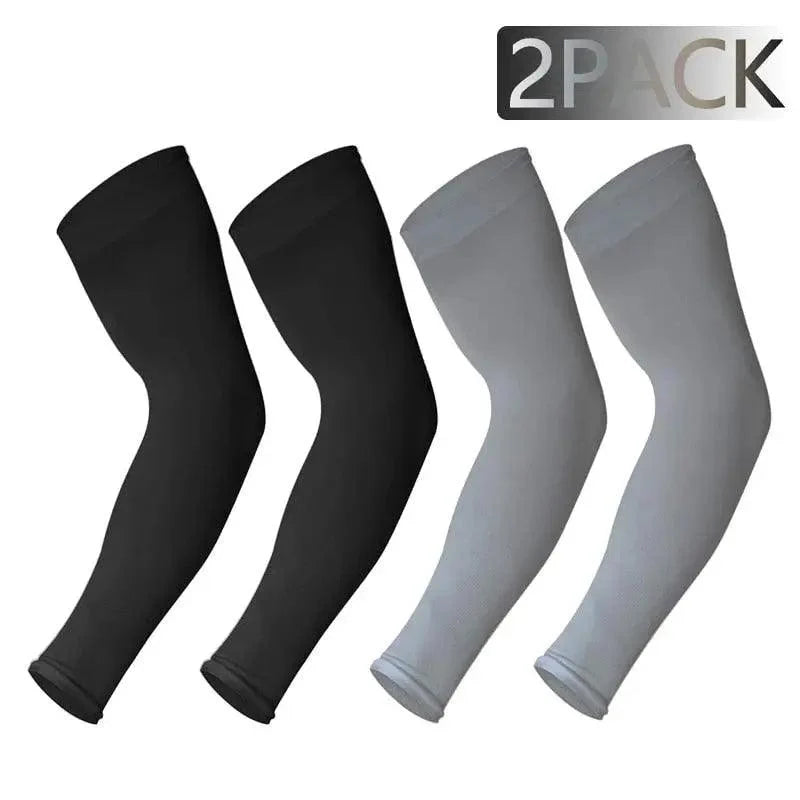 Black Men Unisex Cooling Arm Sleeves Cover Cycling Running Sun Protection Outdoor Activities Hide Tattoos Sleeve Cooling Sports Sleeve For Basketball Golf Football