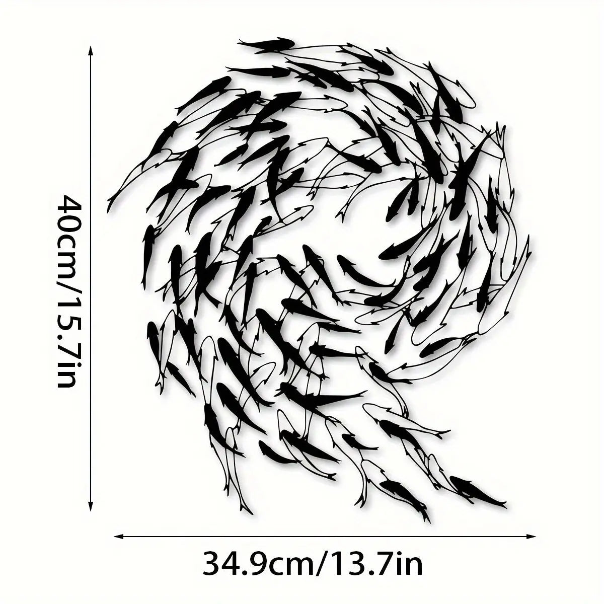 Black Metal Fish School Wrought-iron Bedroom Hanging Decoration Pendant