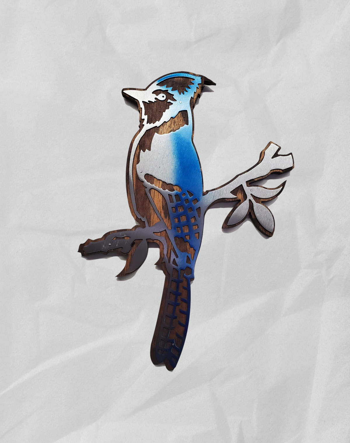 Bluejay Rustic Wood and Metal bird Wall Décor