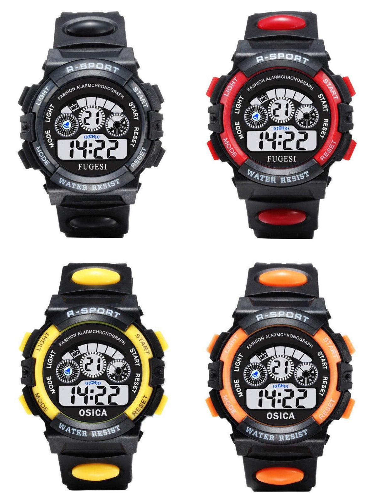Boys Sports Military Kids Digital Watches Student Childrens Watch Fashion Luminous Led Alarm Camouflage Green Waterproof 7 Color Led Backlight Multifuction Wristwatch For Boys Girls