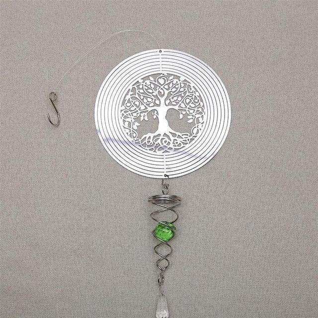Butterfly Wind Spinner Hanging With Gazing Ball Spiral Tail 3D Metal Rotating Outdoor Stainless Steel Butterfly Metal Wind Chime Christmas Pendant Hanging Spiral Wind-chimes Garden Yard Home Decor