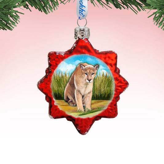 Lion Safari Mercury Glass Ornament by G. DeBrekht - Wildlife Holiday Decor - 771044