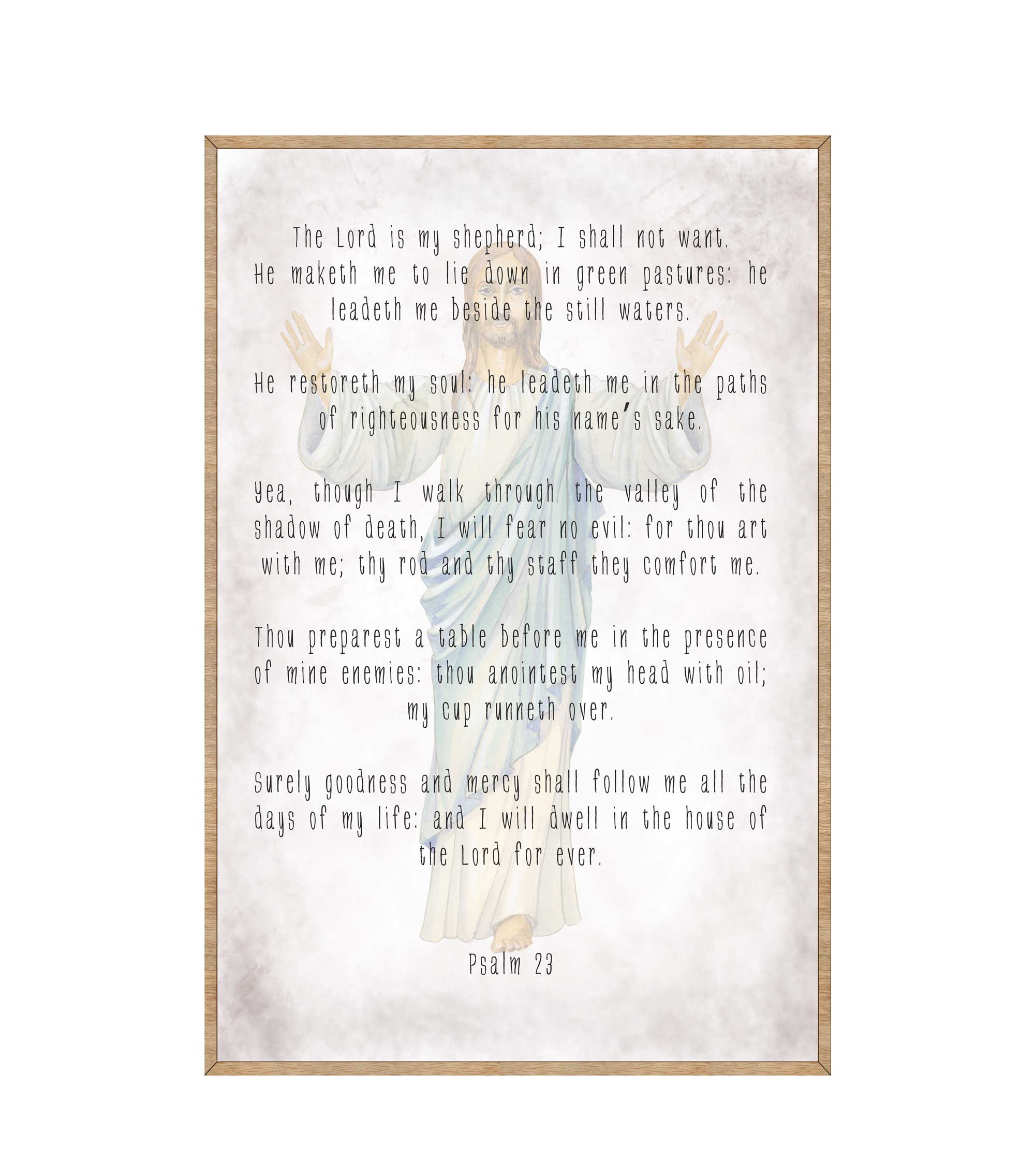 The Lord Is My Shepherd - Wooden Kitchen Blessing - PSALM 23 - Contemporary Decor - Religious Wall Art - Nursery Wall Art - 310334