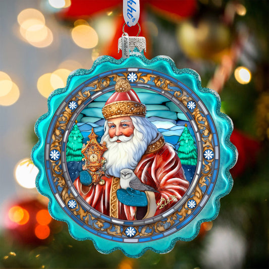 Forest Christmas Wreath Glass Ornament by G. Debrekht - Christmas Holiday Decor - 759-063