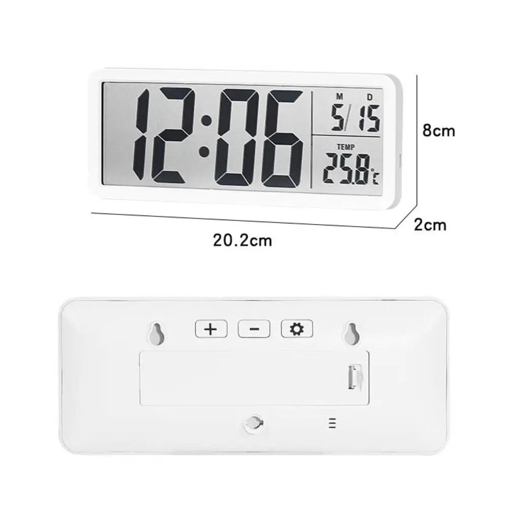 New Wall-Mounted Electronic Wall Clock Multi-Functional Temperature Digital LED Clocks 12/24H Voice Control Display Table Clock