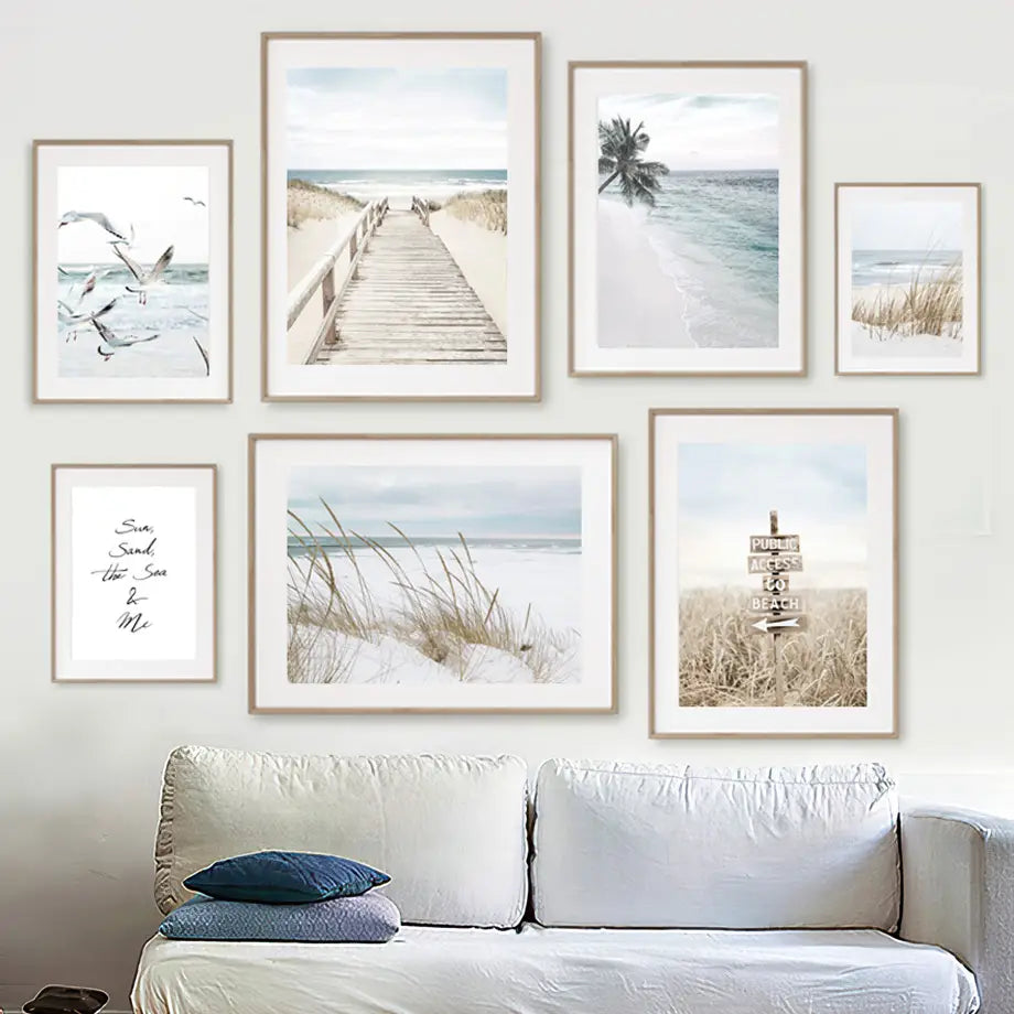 Dandelion Dolphin Beach Flower Canvas Wall Art