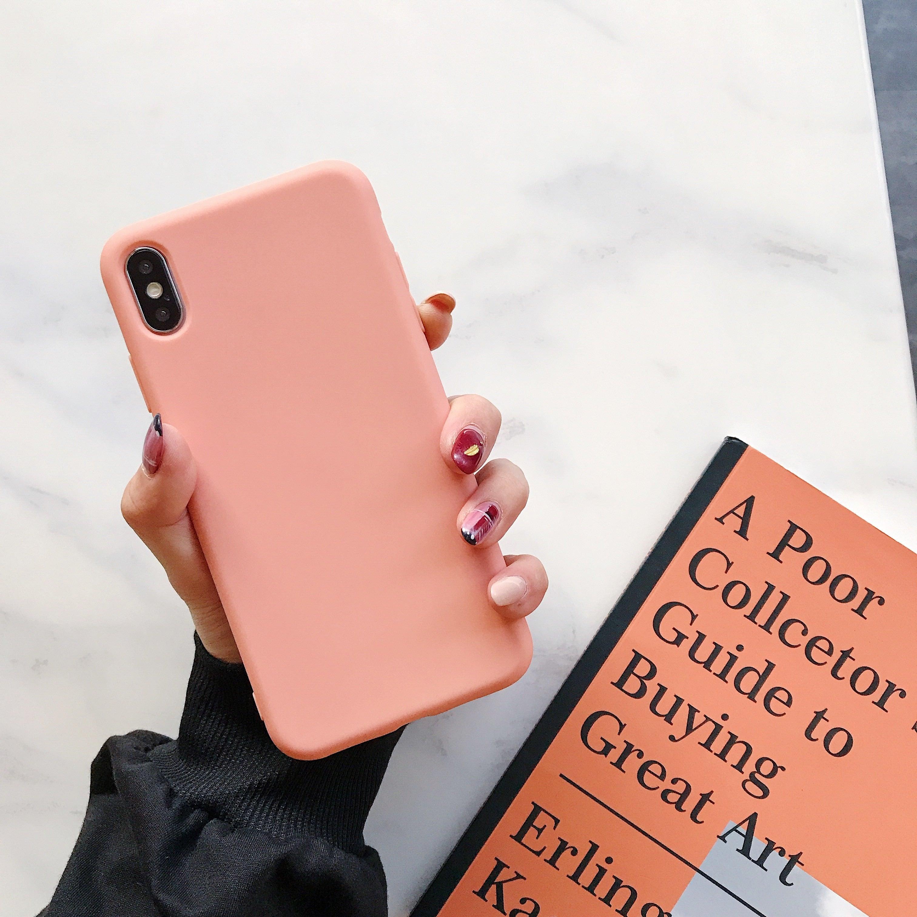 Candy Color Case for iPhone 13 12 14 Pro Max Ultra Thin Soft Back Phone Cover On iPhone Colorful Thin Case Protective Cover Soft Silicone Mobile Phone Case Cover