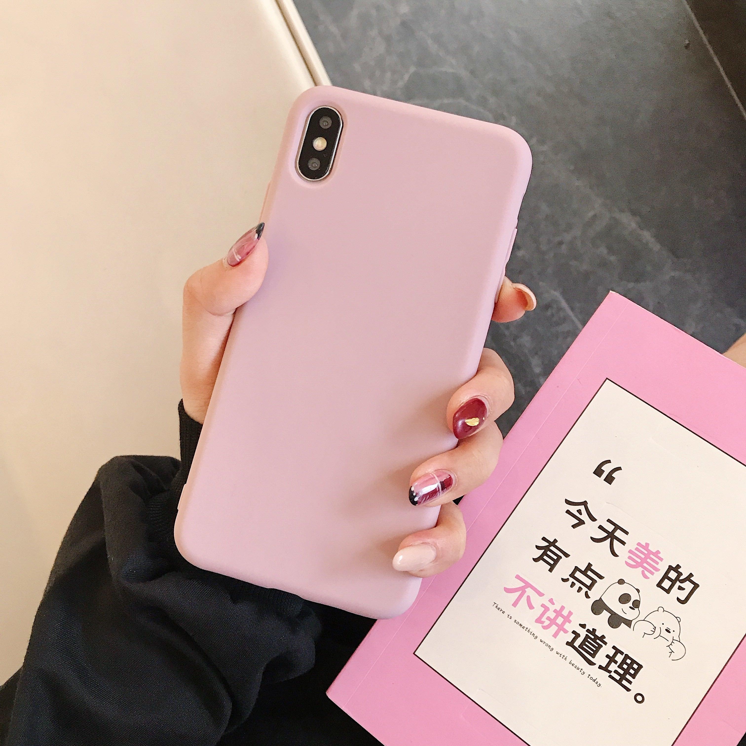 Candy Color Case for iPhone 13 12 14 Pro Max Ultra Thin Soft Back Phone Cover On iPhone Colorful Thin Case Protective Cover Soft Silicone Mobile Phone Case Cover