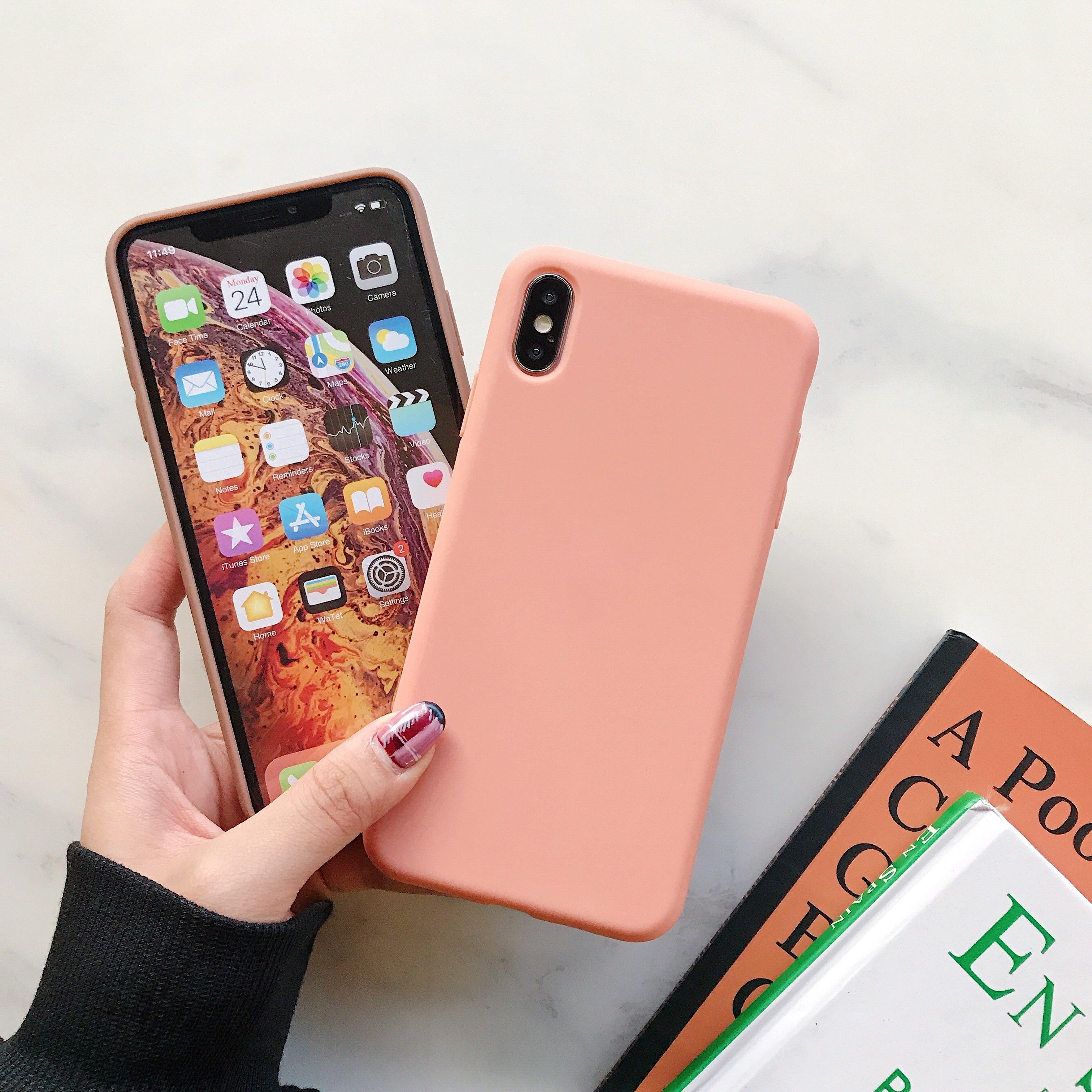 Candy Color Case for iPhone 13 12 14 Pro Max Ultra Thin Soft Back Phone Cover On iPhone Colorful Thin Case Protective Cover Soft Silicone Mobile Phone Case Cover