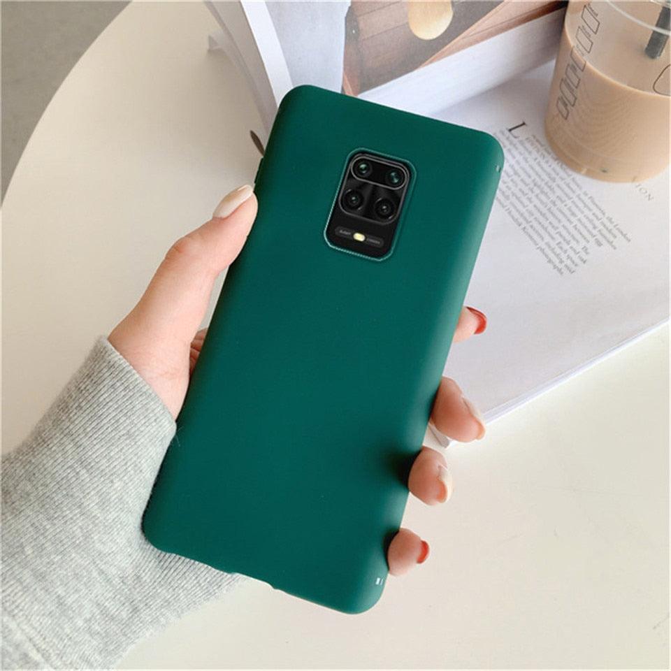 Candy Color Silicone Phone Case for Xiaomi Redmi Note 10 10S 9S 9 Pro Max 8 7 Plus Matte Soft Cover for Redmi 10X 9A 8A 7A Silicone Protective Mobile Phone Case Outdoor Protective Case Slim Phone Protection
