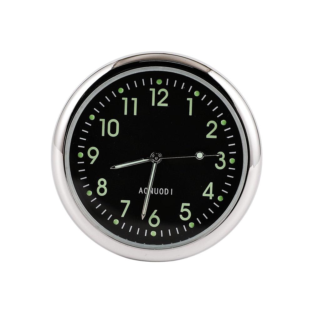 Car Clock Watch Indoor Automobiles Stick-In  Luminous Quartz Analog Watch Universal Pocket Mini Stick-On Clock for Car Boat Bike Home Watch Decoration Accessories