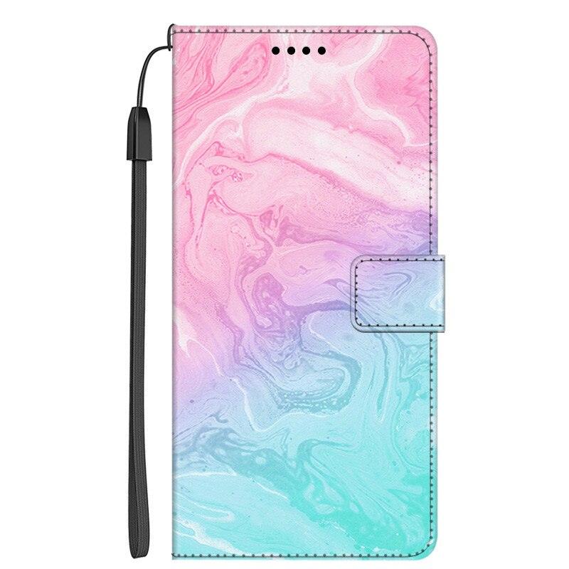 Card Holder PU Leather Wrist Strap Protective Wallet Case Marble Leather Case For Xiaomi Redmi Note 11S 11 Pro 5G Flip Cover Stand Wallet Book Case For Redmi Note11S 11Pro 5G 2022