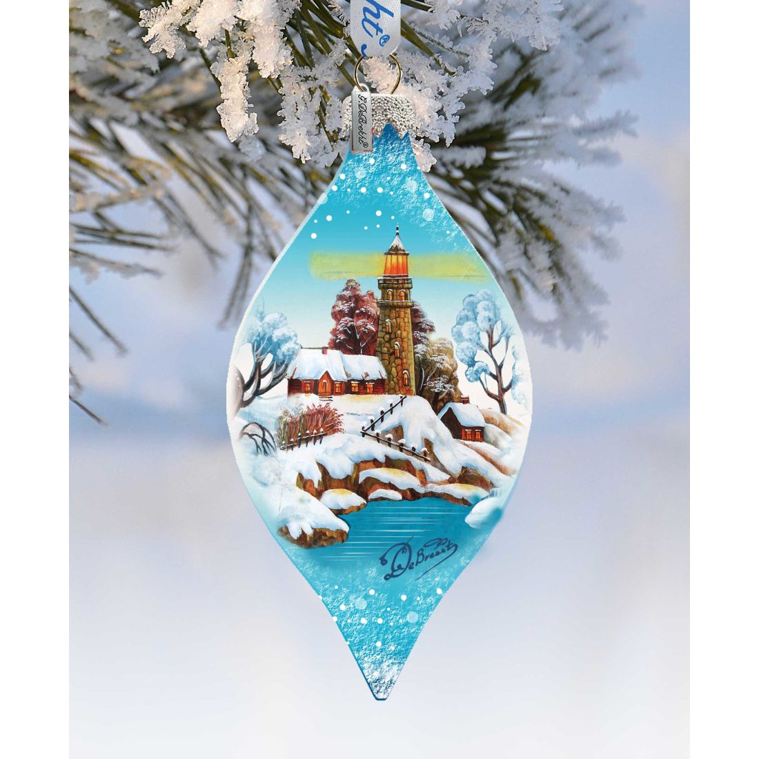 Classical Drops Glass Ornament Set of 3 by G. DeBrekht - Christmas Decor - 74121-B3