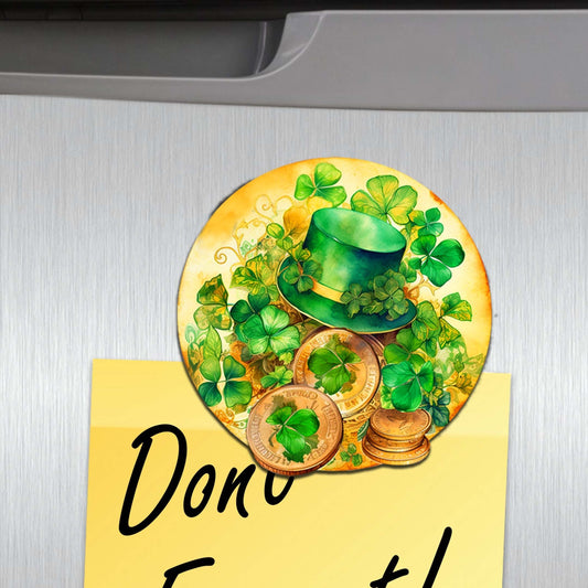 St. Patrick's Day Decorative Eco Wood Magnets Set of 6 by G. Debrekht - St. Patrick's Day Decor - 8090058G-S6