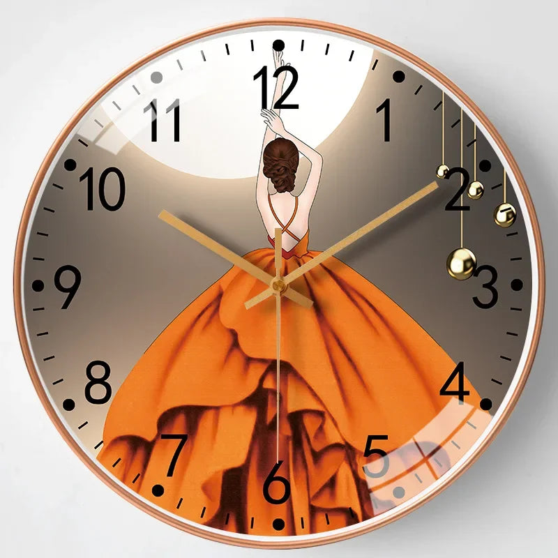 20Cm Wall Clocks Hanging Clock Bed Room Living Room Wall Clock with Silent Mechanism Battery Operated Wall Watch Decor Clocks
