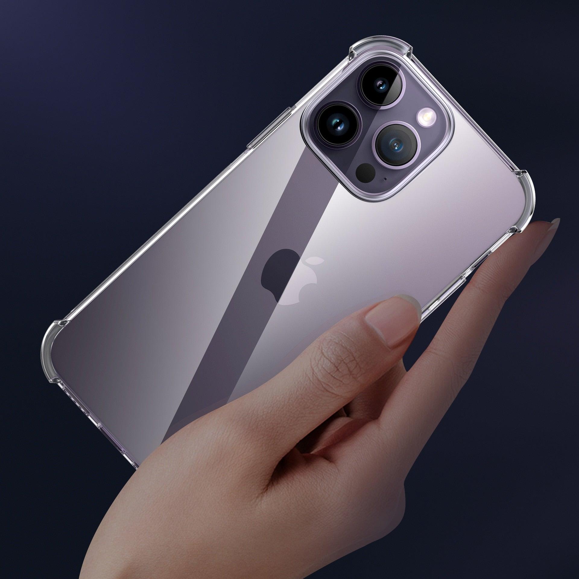 Clear Shockproof Phone Case For iPhone 14 13 12 11 Pro Max X XR XS Max Lens Protection Case on iPhone 11 12 13 14 Pro Back Cover Protection Non-Yellowing Shockproof Phone Case for iPhone