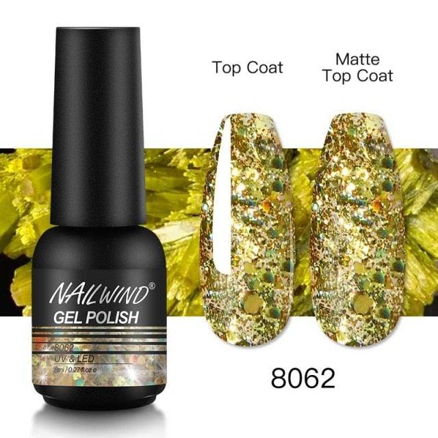 Colorful Glossy Gel Nail Polish 8ml Modern Permanent UV LED Nails Gel Luxury Fashion For Women and Girls Shine Design