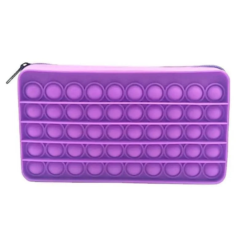 Colorful Stress Relief Squeeze Anti Stress Pop It Soft Pencil Case For Students Rainbow Color School Case