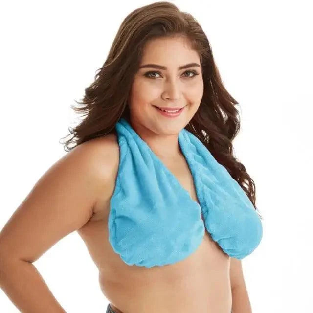 Comfortable Women Towel Bra Chest Hanging Neck Wrapped Big Bra Breastfeeding Lightweight Ladies Towel Bra