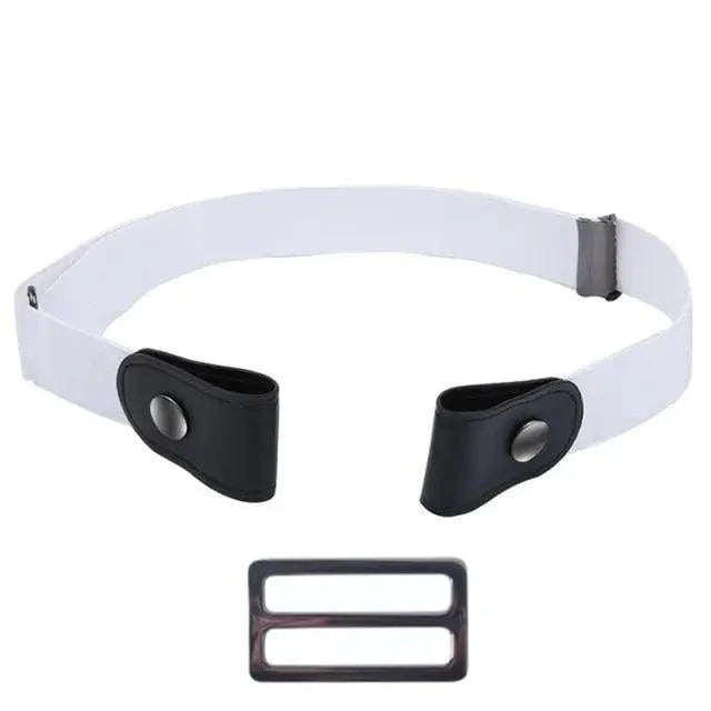 Cool Buckle-Free Stretch Elastic Waist Belt Unisex Style No Buckle Fashion Waistbands For Men And Women Simple Black Stretch Belt Invisible Elastic Belt For Jeans Pants Dresses