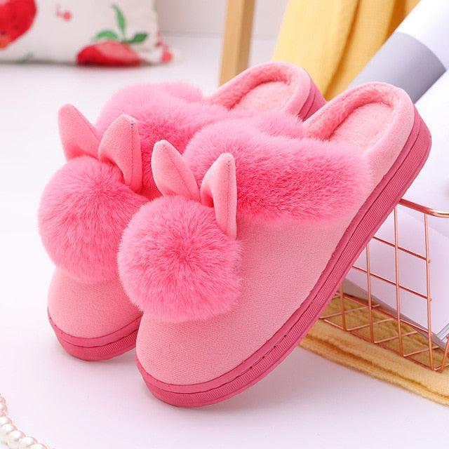 Cotton Women Cute Slippers Indoor Shoes For Women Winter Home Slippers Warm Footwear Winter Cotton Slippers Memory Foam House Slippers Cozy Fluffy Bedroom Couples Slippers