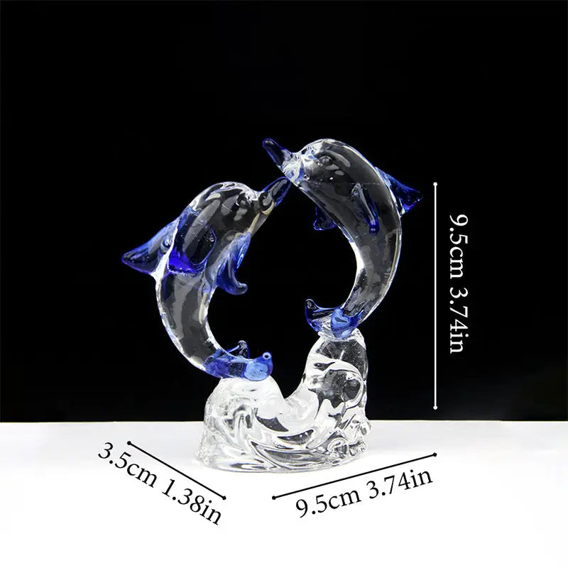 Creative Double Dolphin Crystal Decoration Marine Series Home