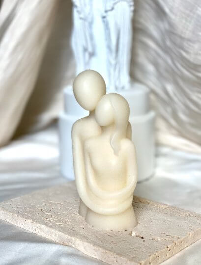 Cuddling Couple Candle — Romantic Sculptural Soy Wax, Handmade in USA