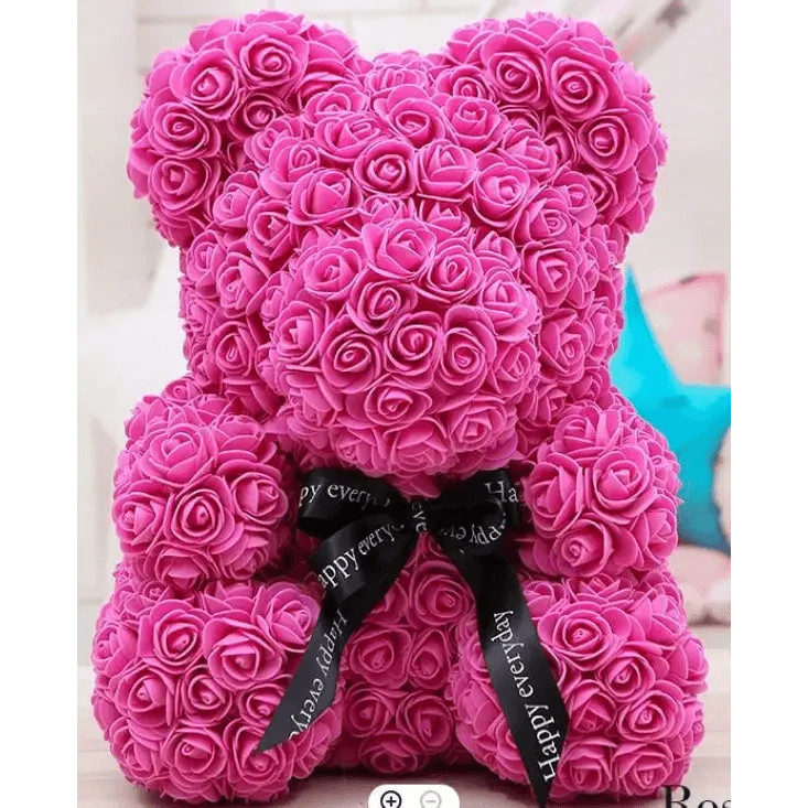 Cute artificial rose flower teddy bears gift box for home decor - Christmas Valentine's Day wedding day presents