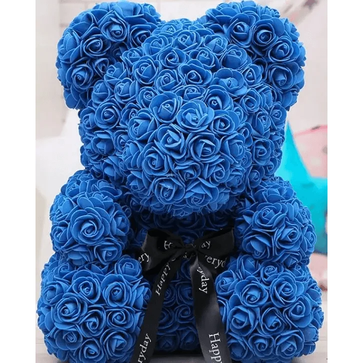 Cute artificial rose flower teddy bears gift box for home decor - Christmas Valentine's Day wedding day presents