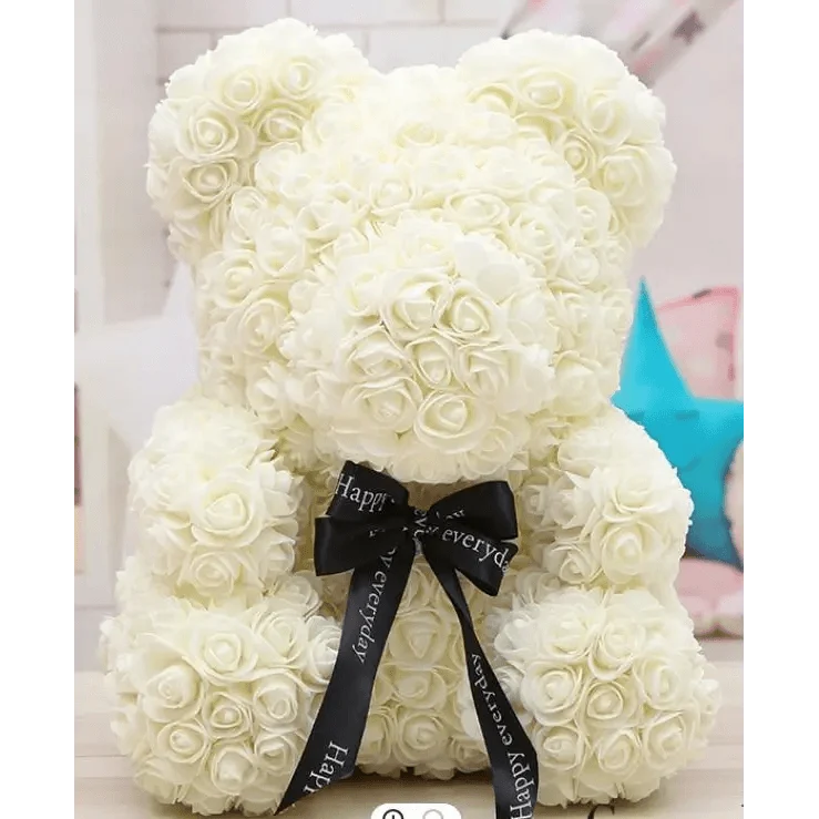Cute artificial rose flower teddy bears gift box for home decor - Christmas Valentine's Day wedding day presents