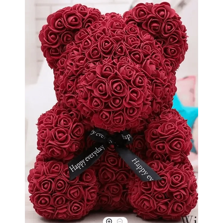Cute artificial rose flower teddy bears gift box for home decor - Christmas Valentine's Day wedding day presents