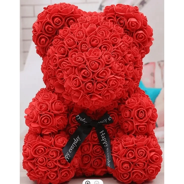 Cute artificial rose flower teddy bears gift box for home decor - Christmas Valentine's Day wedding day presents